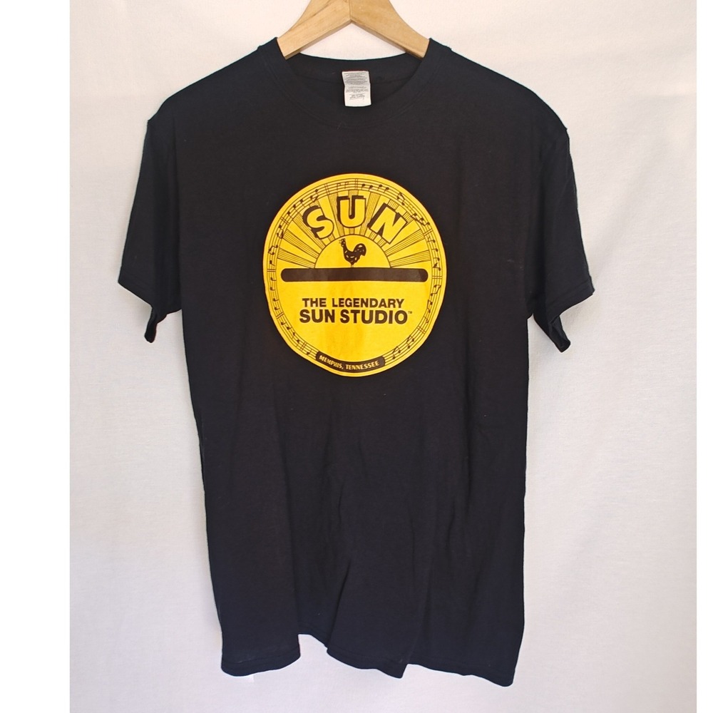 Sun Studio Memphis Tennessee Tee Shirt Black Yellow‎ Records Graphic medium M